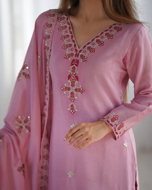 Pink Crystal Embroidery Set